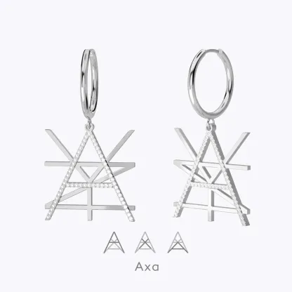 Geo Code Custom Pavé Initial Name Logo Monogram Earring