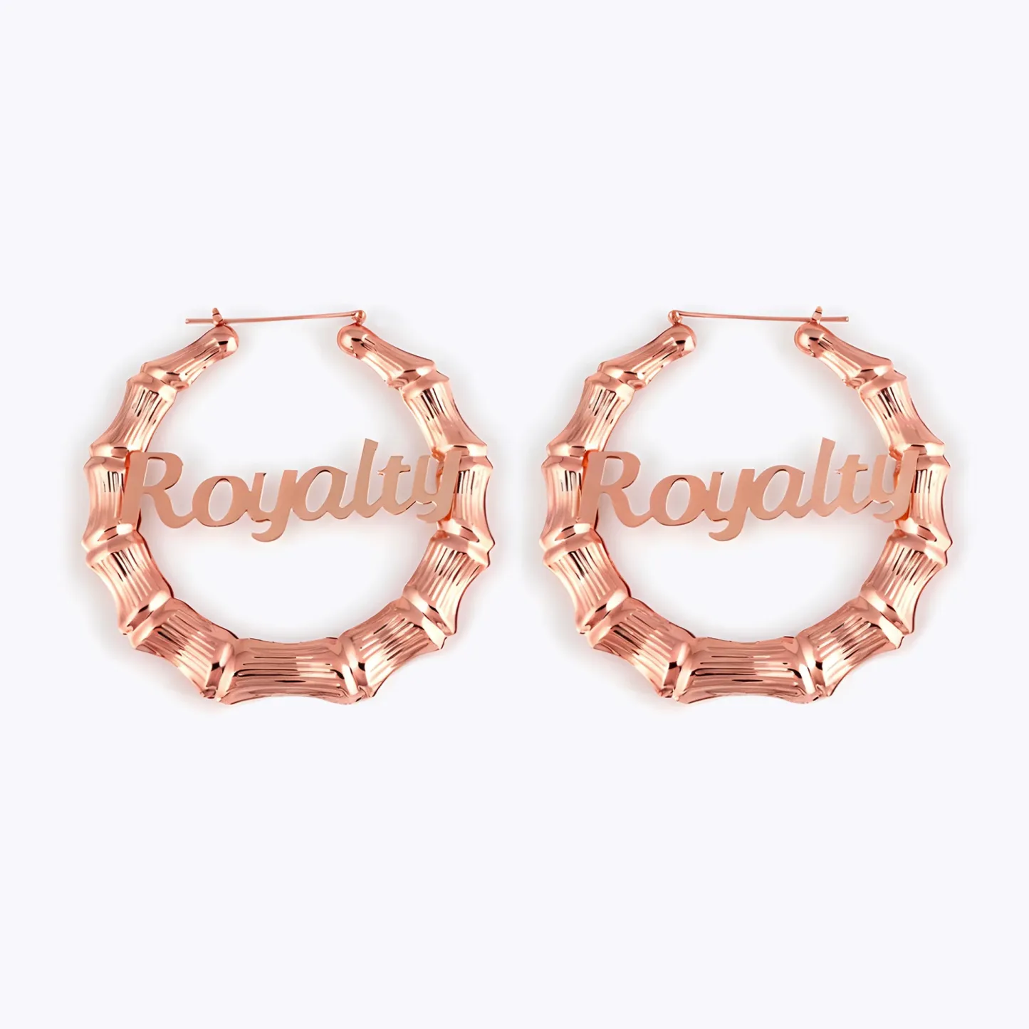 Custom Name Bamboo Hoop Earrings