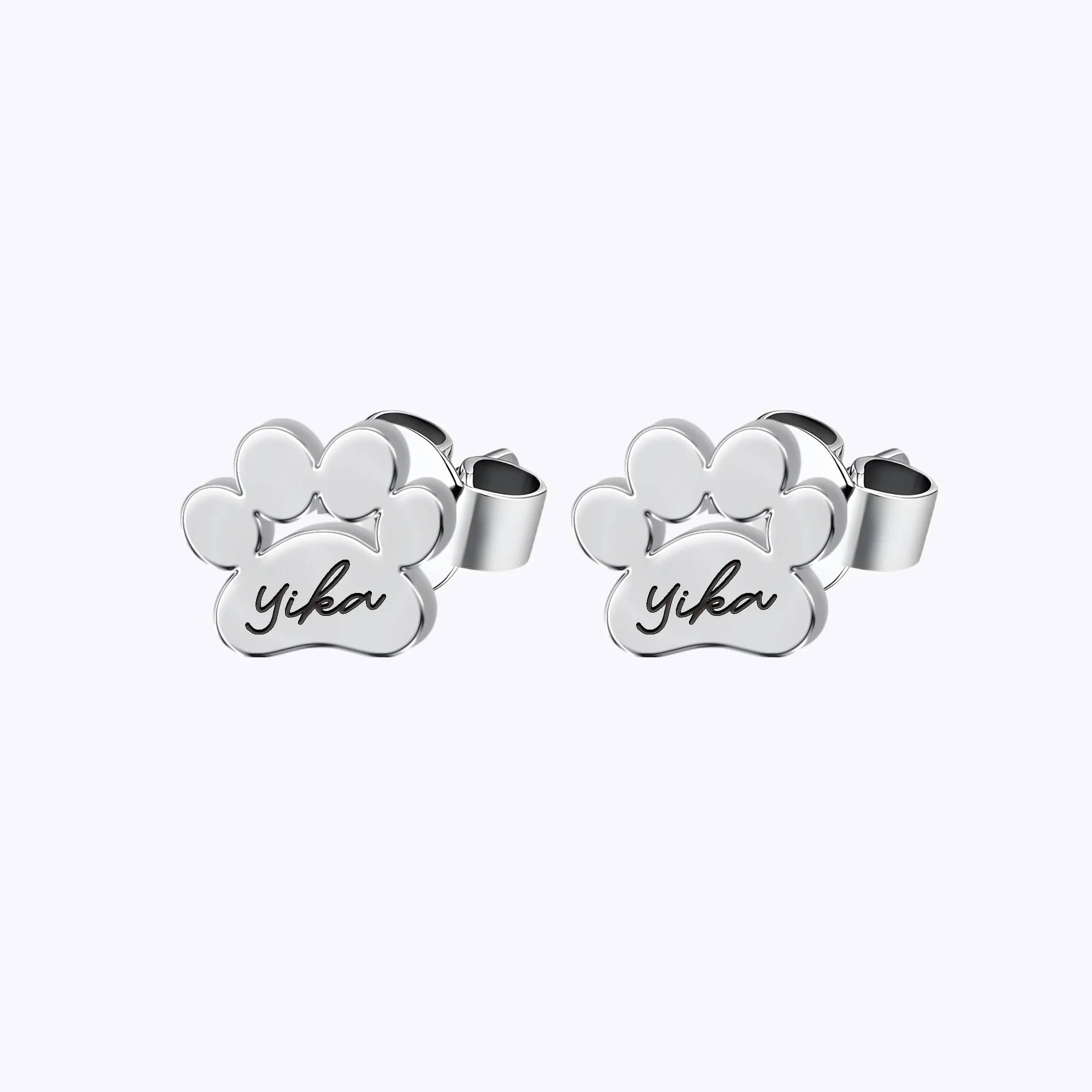 Custom 1–3 Pet Paw Name Stud Earrings