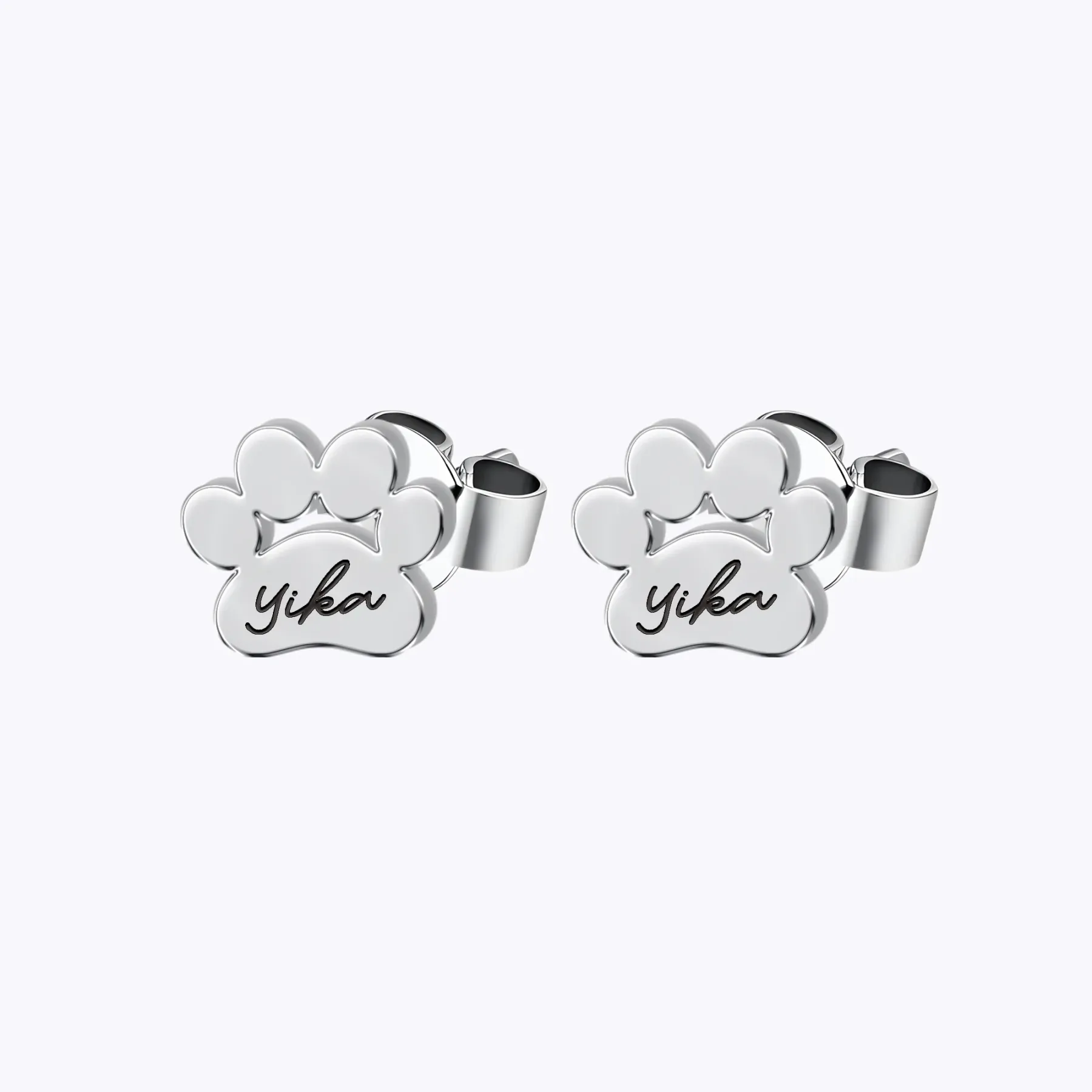 Custom 1–3 Pet Paw Name Stud Earrings