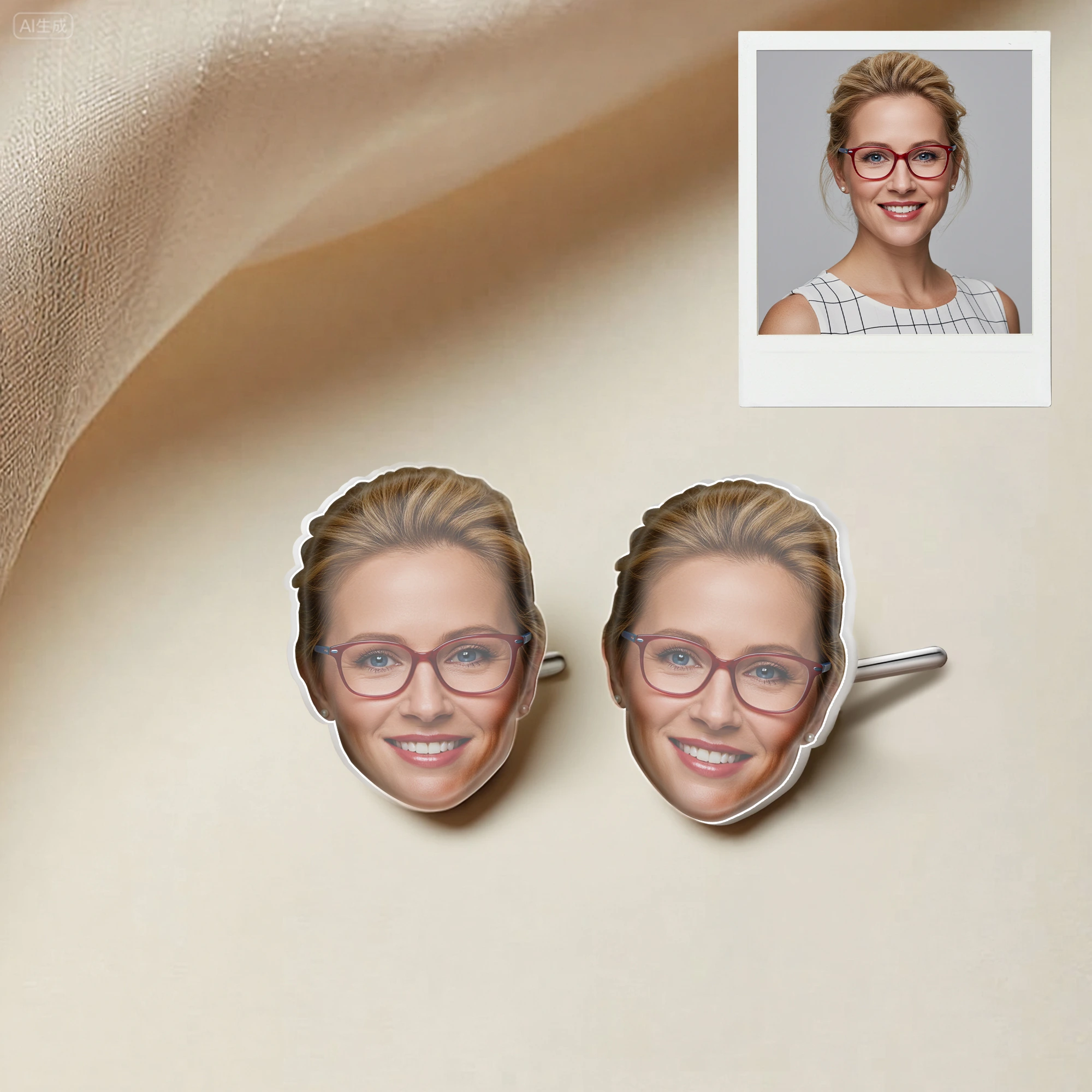 Custom Face Photo Studs