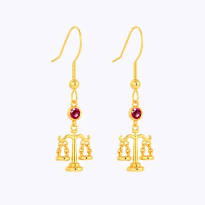 Personalized Scales of Justice Earrings with Birthstone for Lawyers