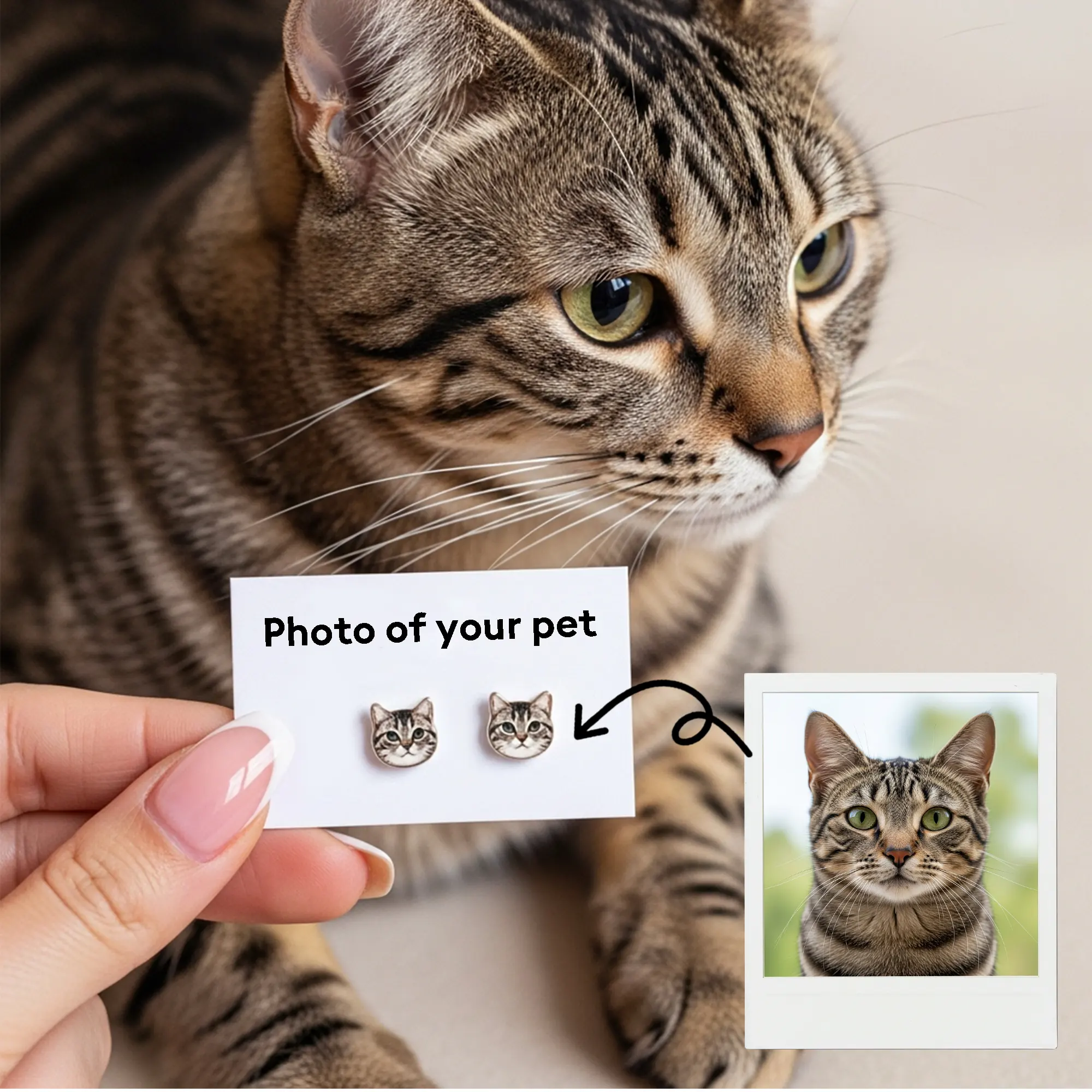 Custom Pet Face Phopto Studs