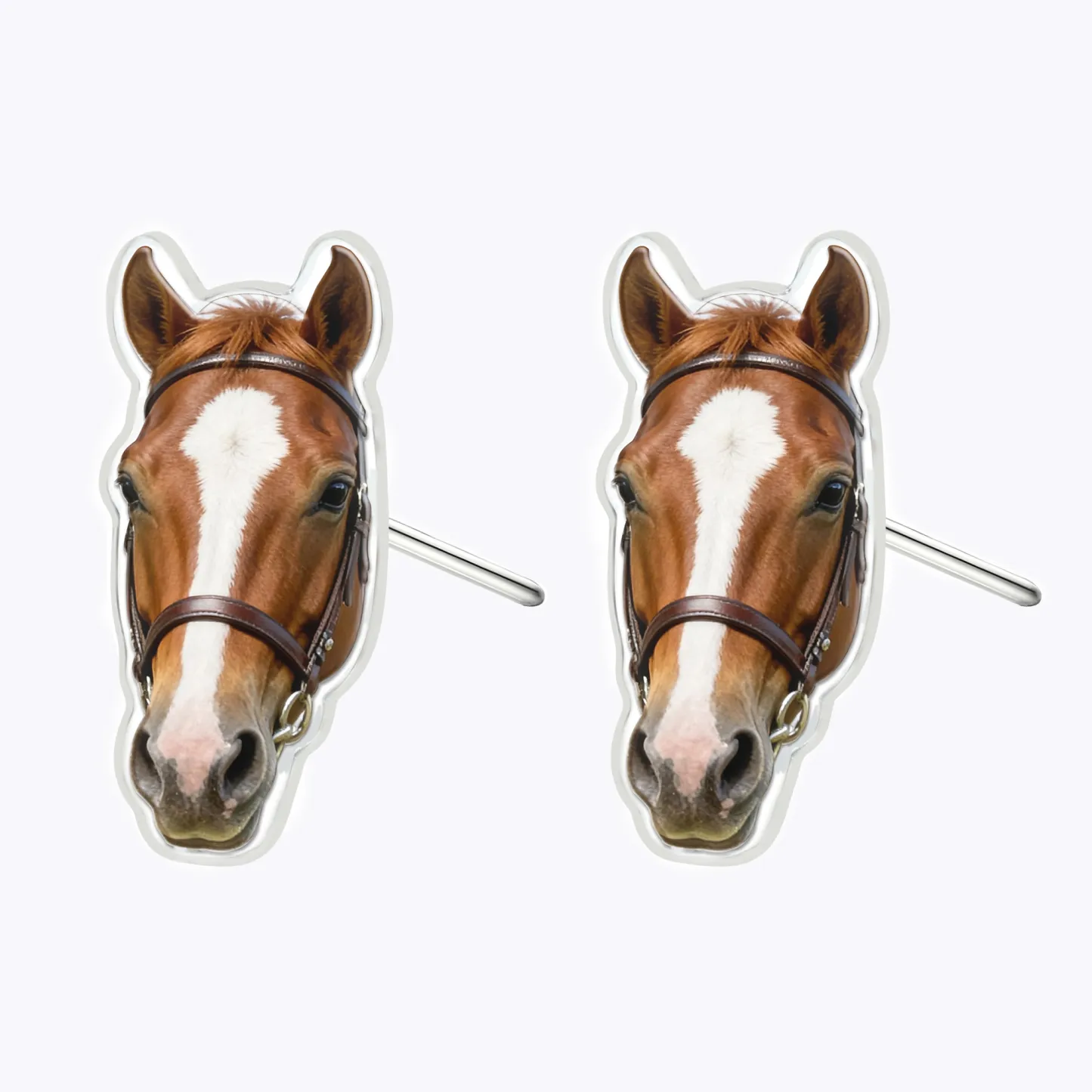 Custom Horse Face Photo Studs
