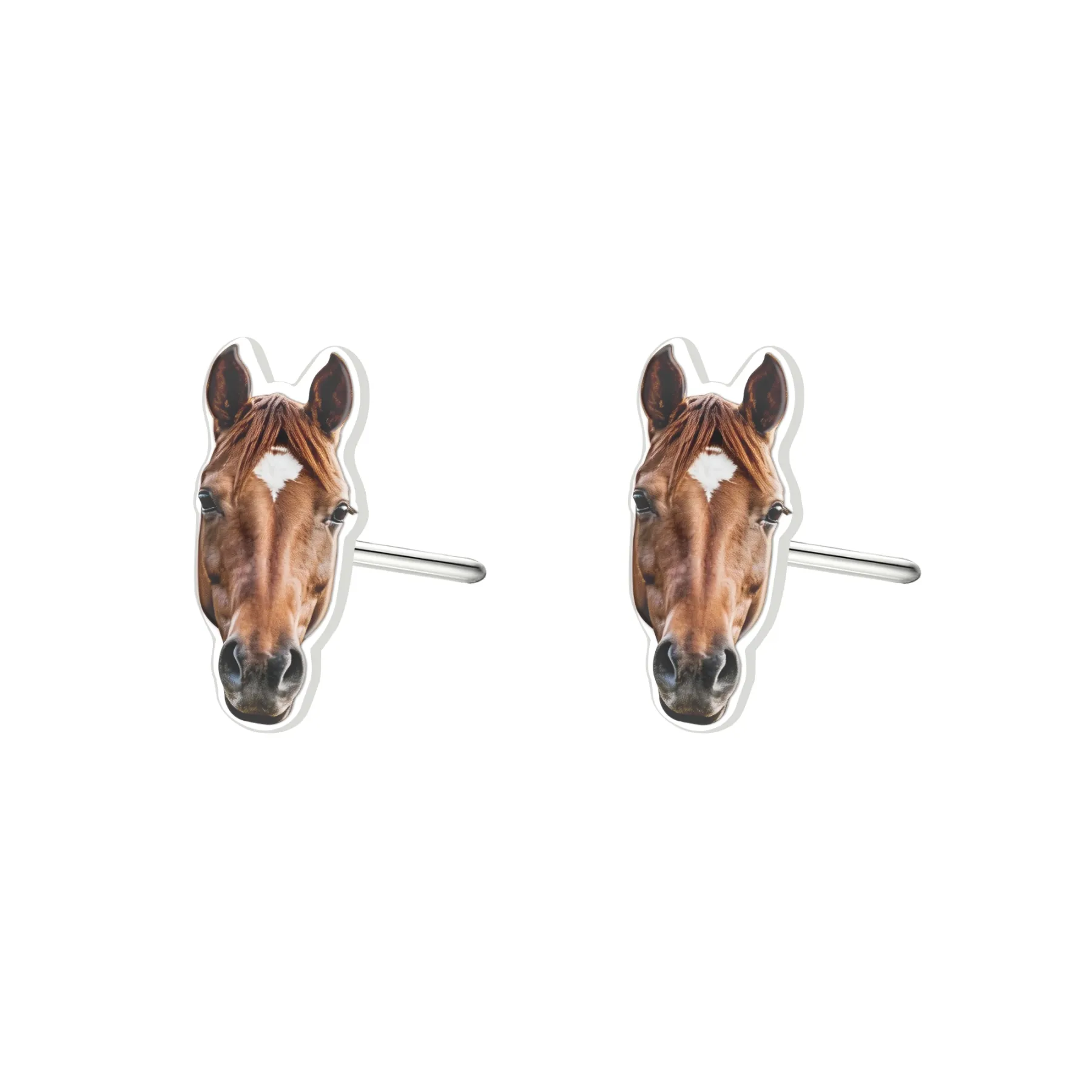 Custom Horse Face Photo Studs