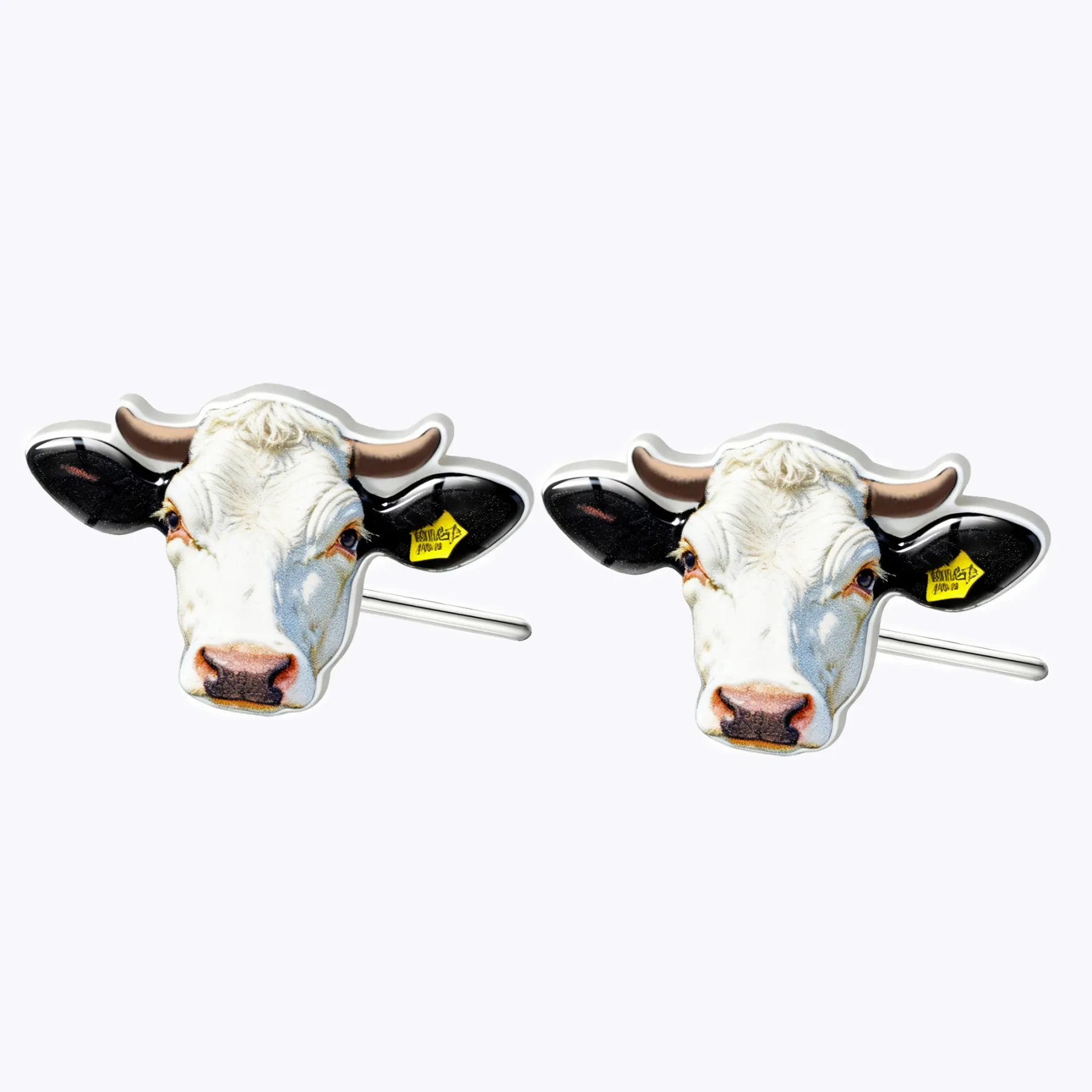 Custom Cow Face Photo Studs