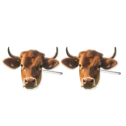 Custom Cow Face Photo Studs