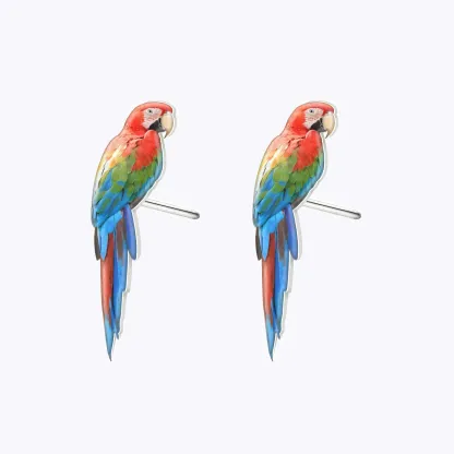 Custom Bird Parrot Face Photo Studs