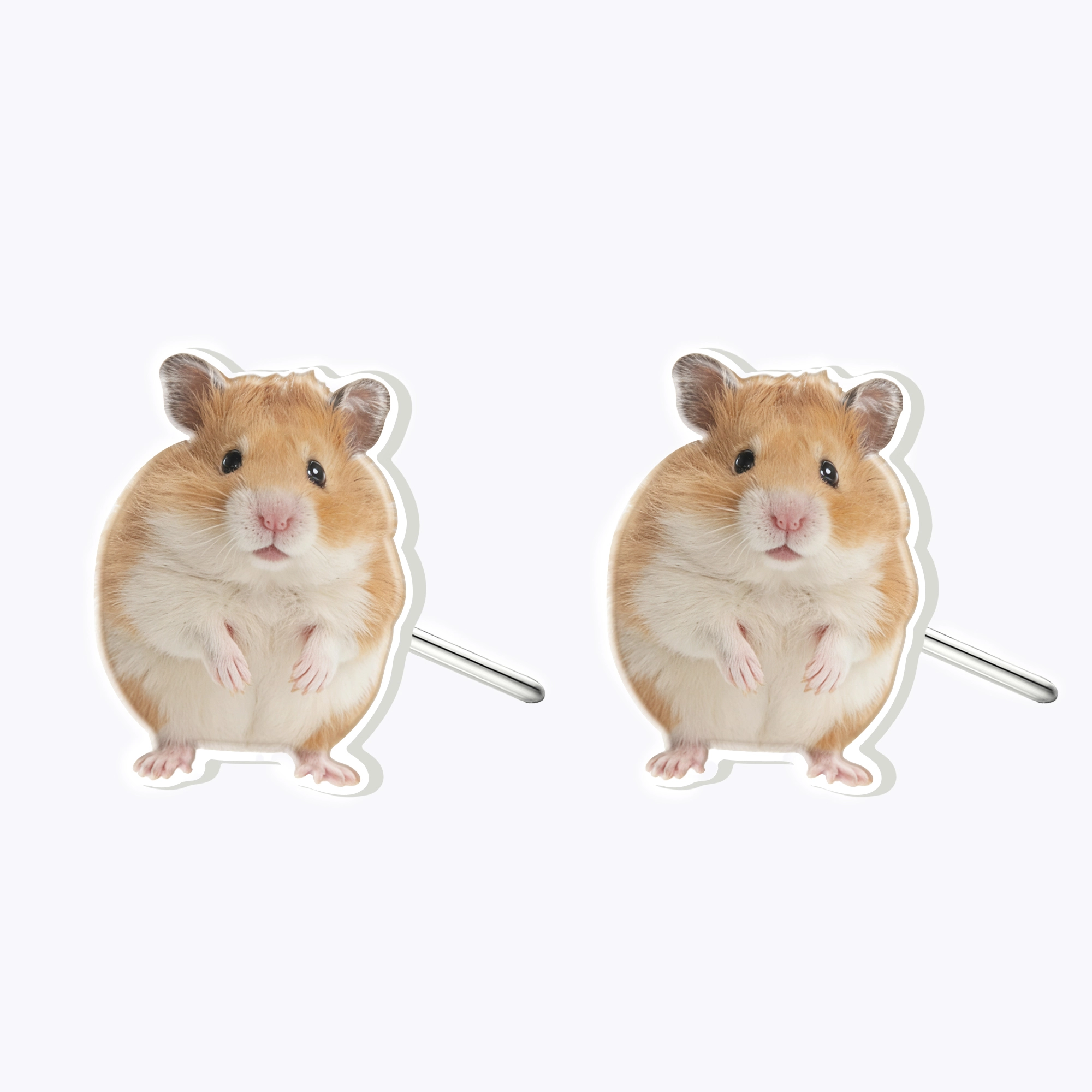 Custom Hamster Face Photo Studs