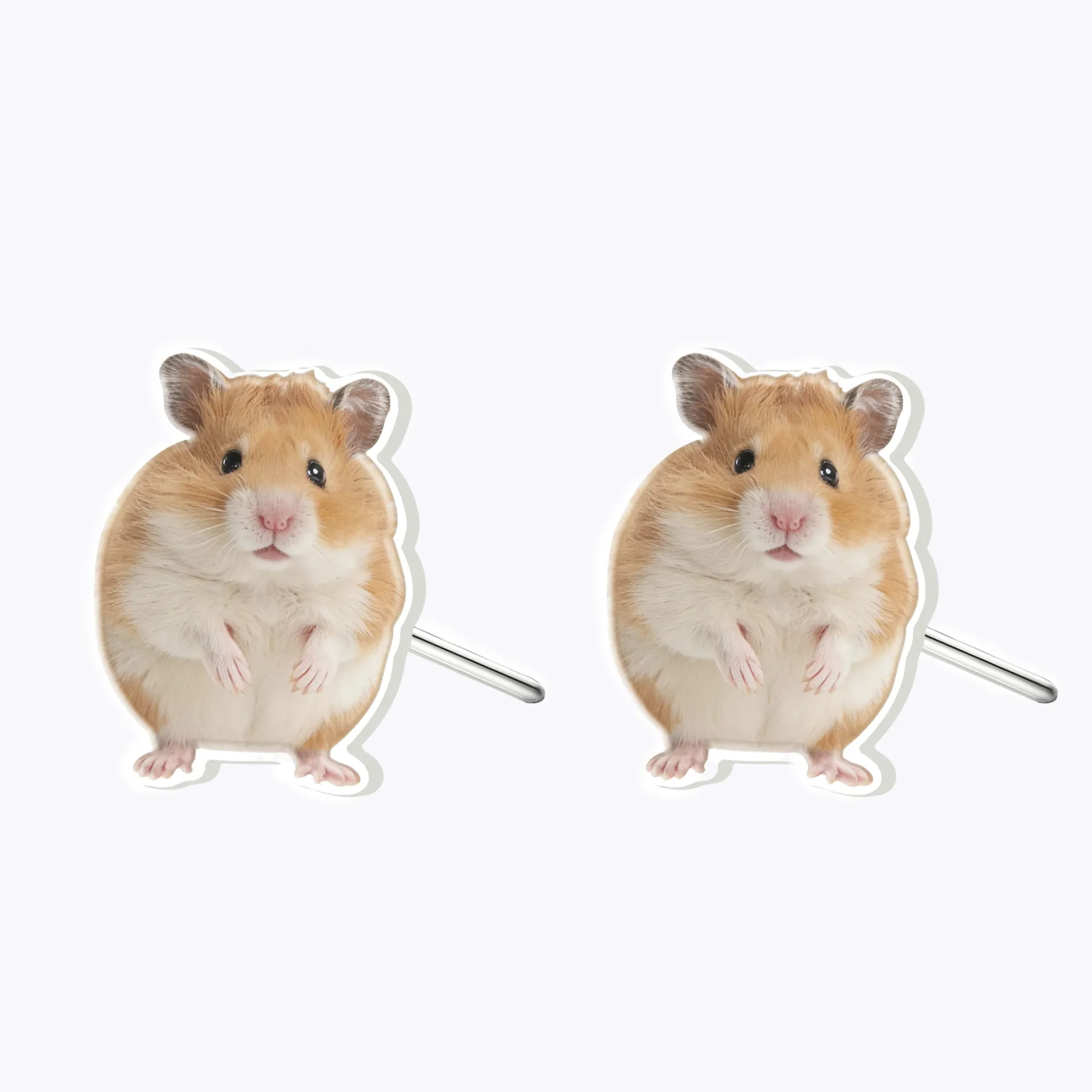 Custom Hamster Face Photo Studs