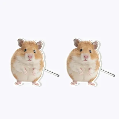 Custom Hamster Face Photo Studs