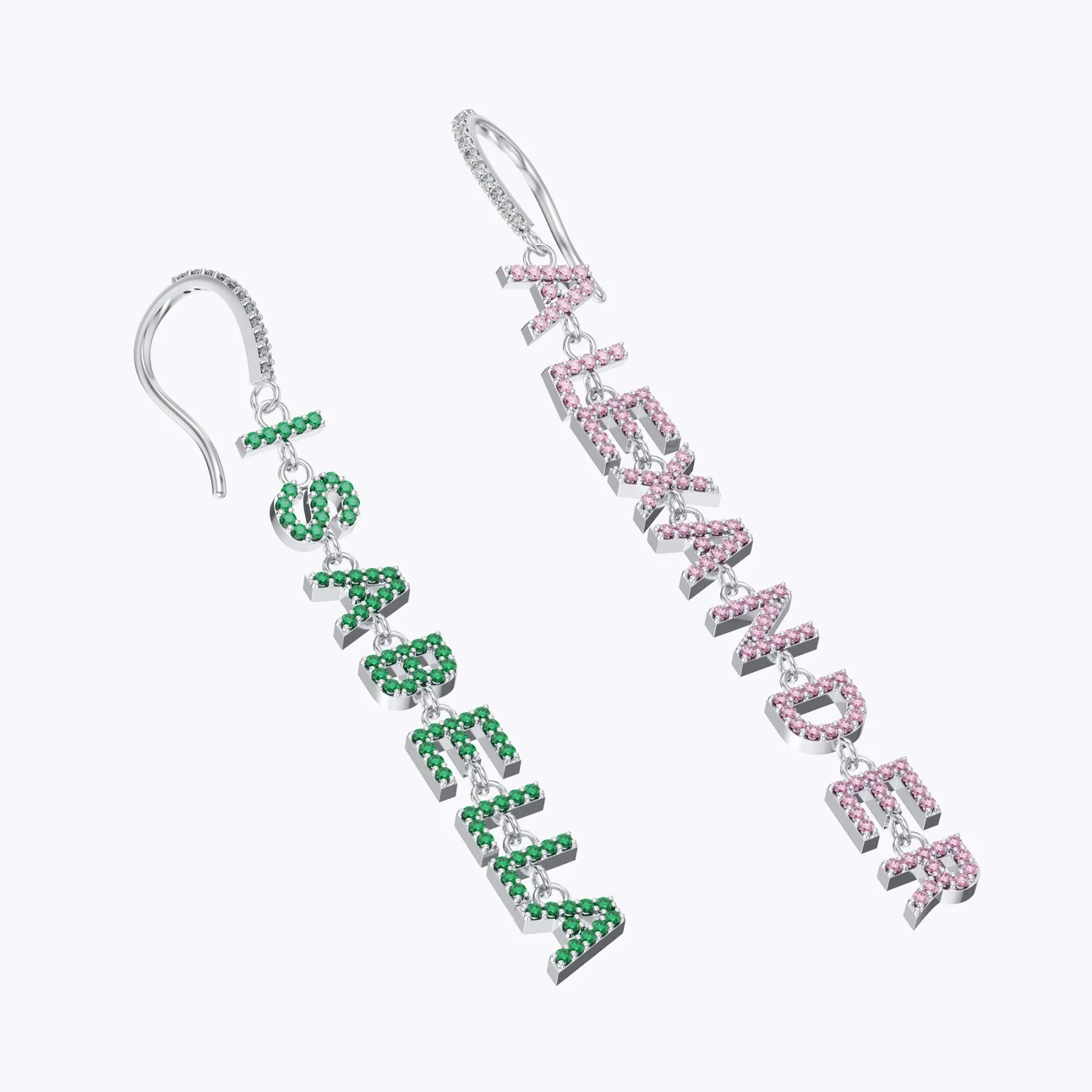 Custom Name Earrings with Pavé Accents