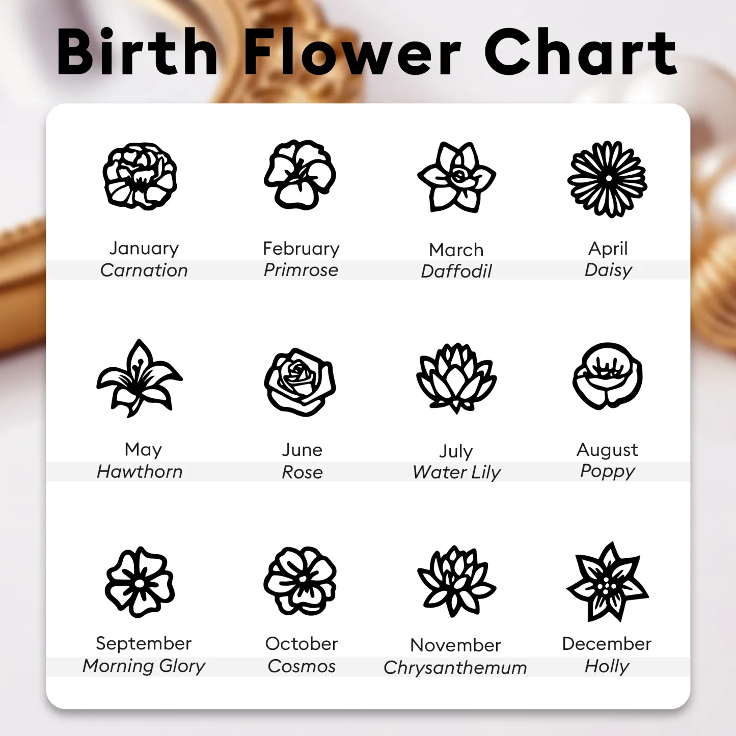 Personalized 1-5 Birth Flowers Huggie Earrings