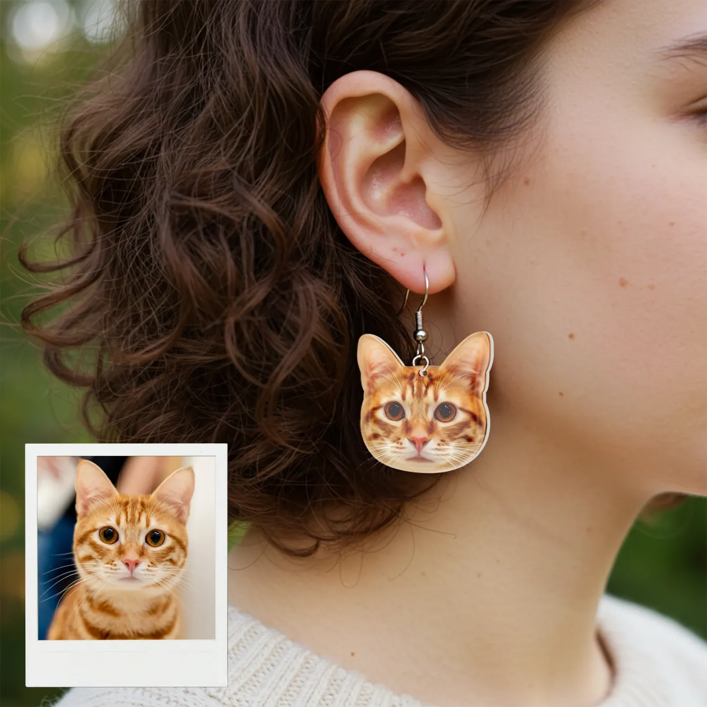 Custom Cat Dog Pet Face Photo Studs