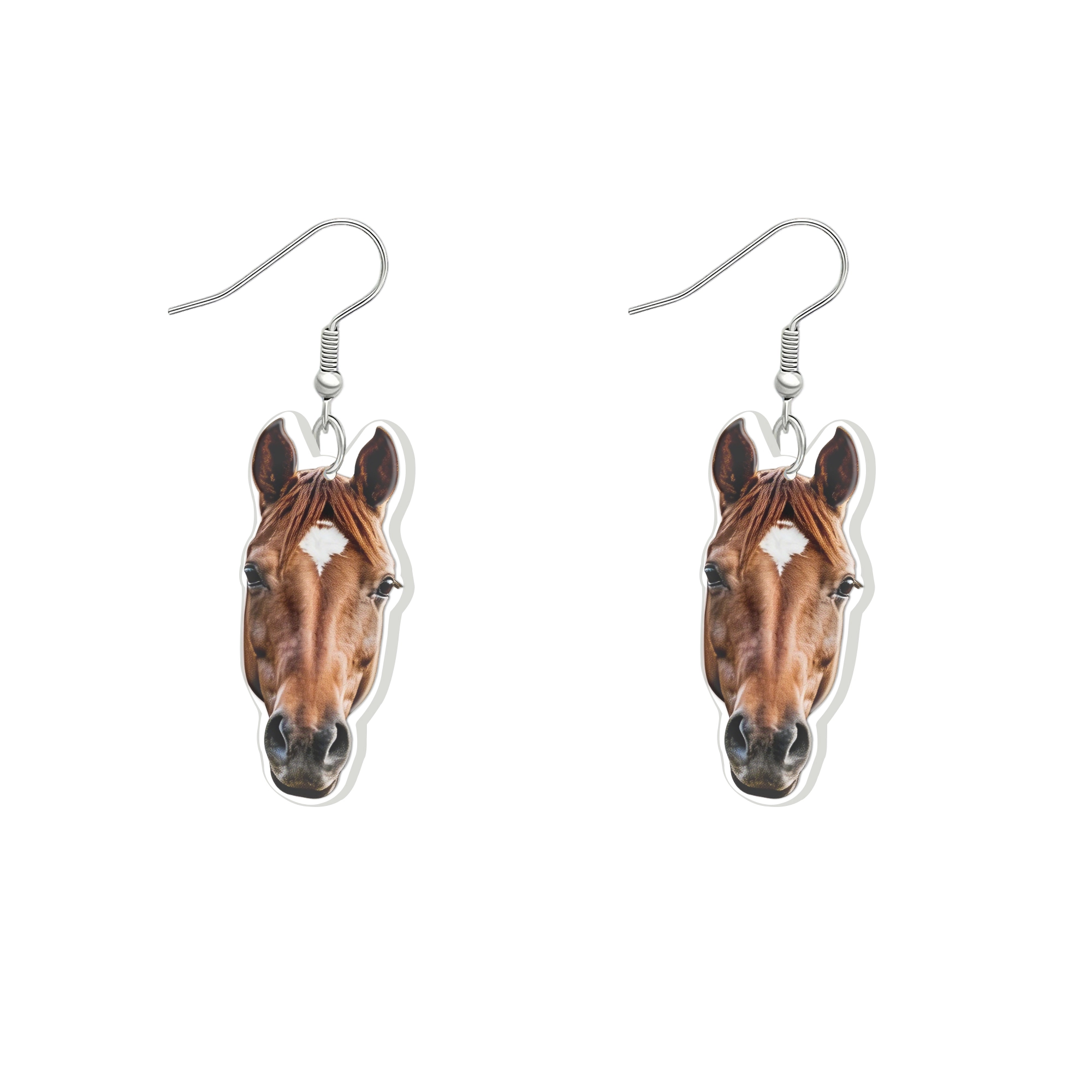 Custom Horse Pet Face Photo Earrings