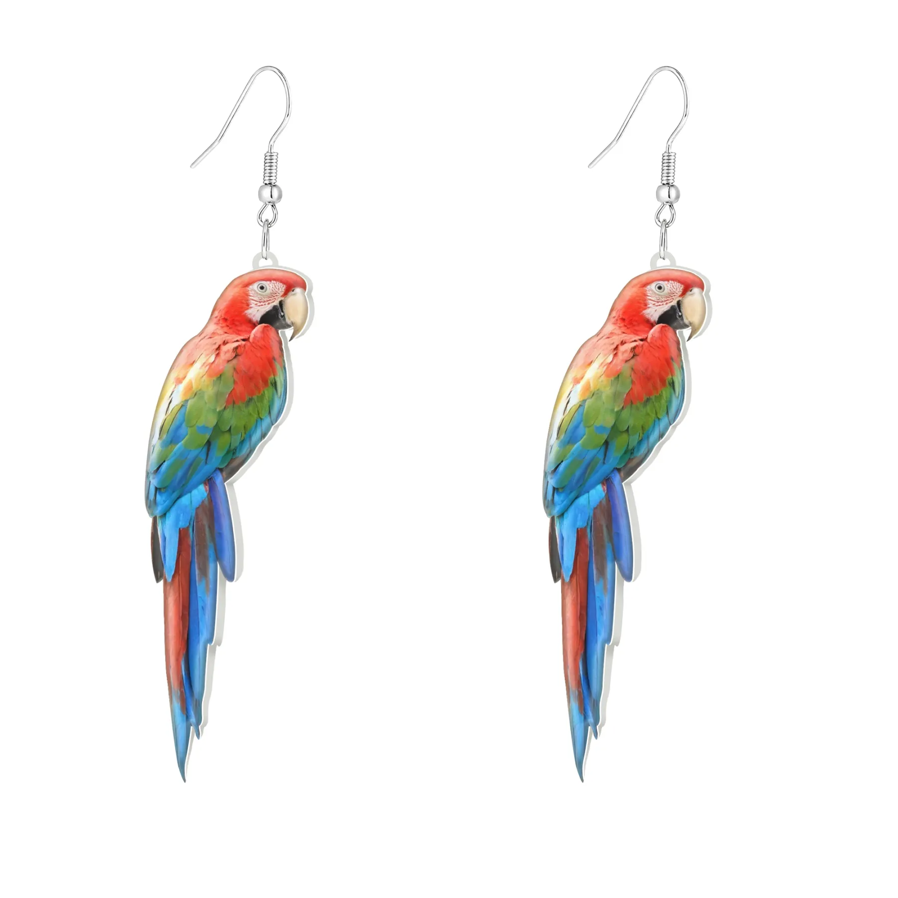 Custom Bird Parrot Pet Face Photo Earrings