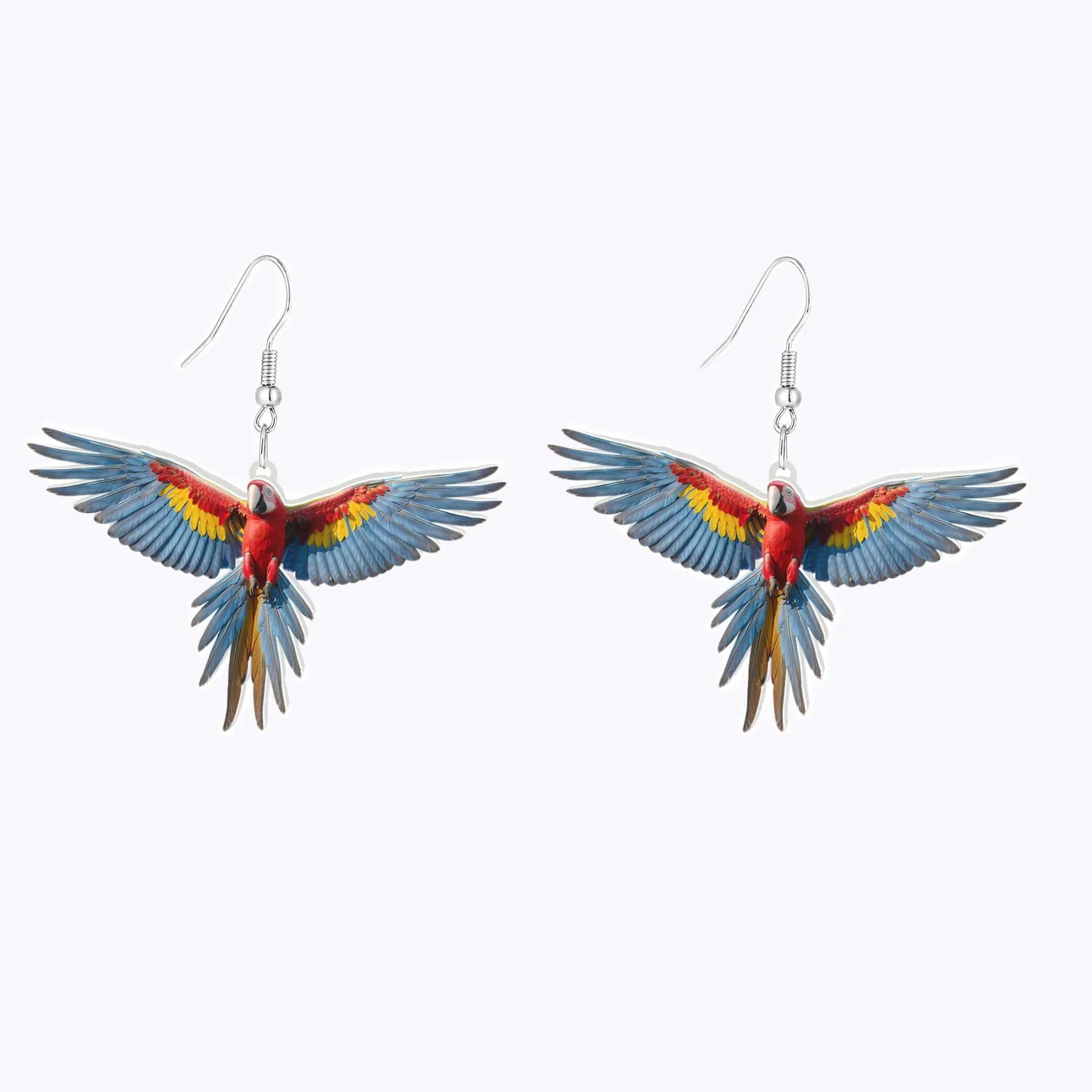 Custom Bird Parrot Pet Face Photo Earrings