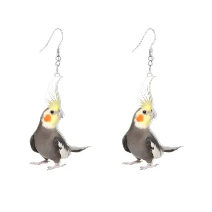 Custom Bird Parrot Pet Face Photo Earrings