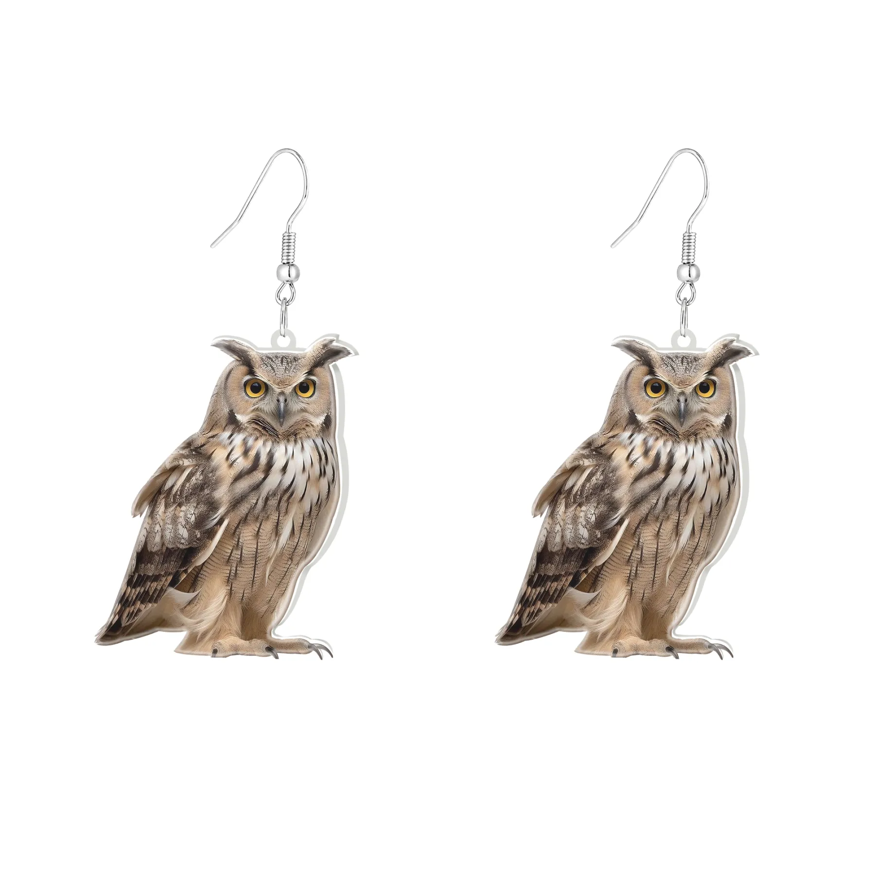 Custom Bird Parrot Pet Face Photo Earrings