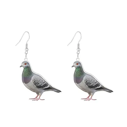 Custom Bird Parrot Pet Face Photo Earrings