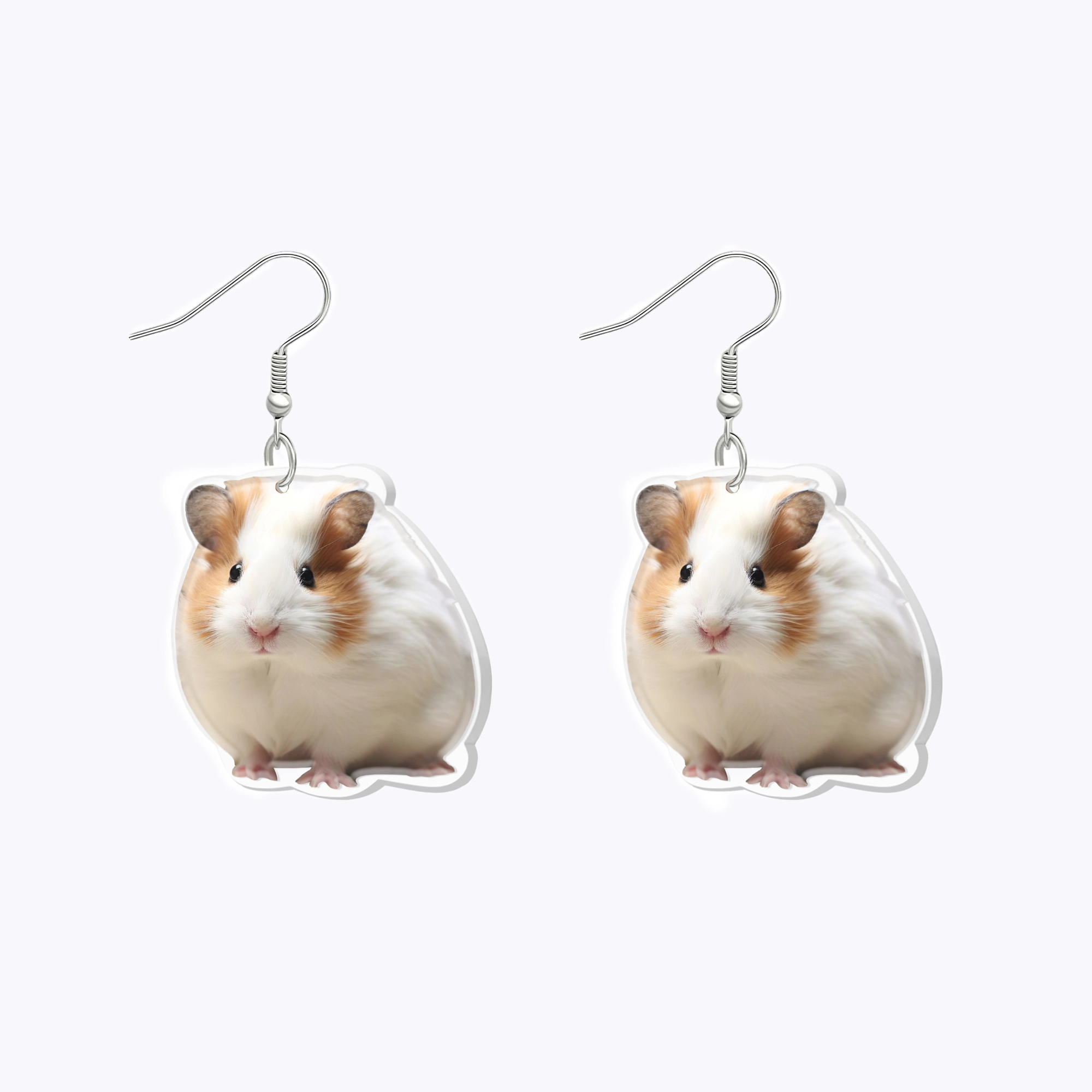 Custom Hamster Pet Face Photo Earrings