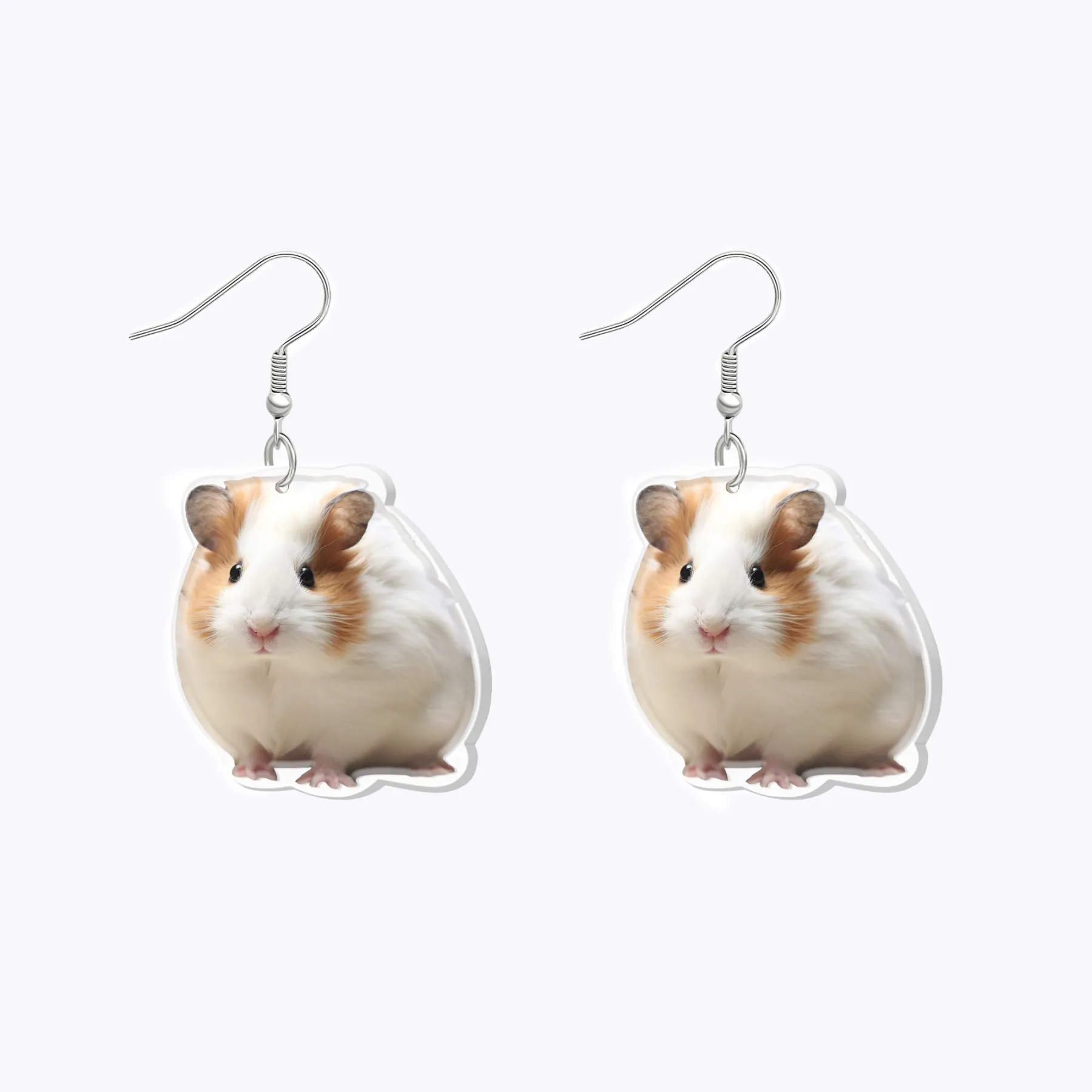Custom Hamster Pet Face Photo Earrings