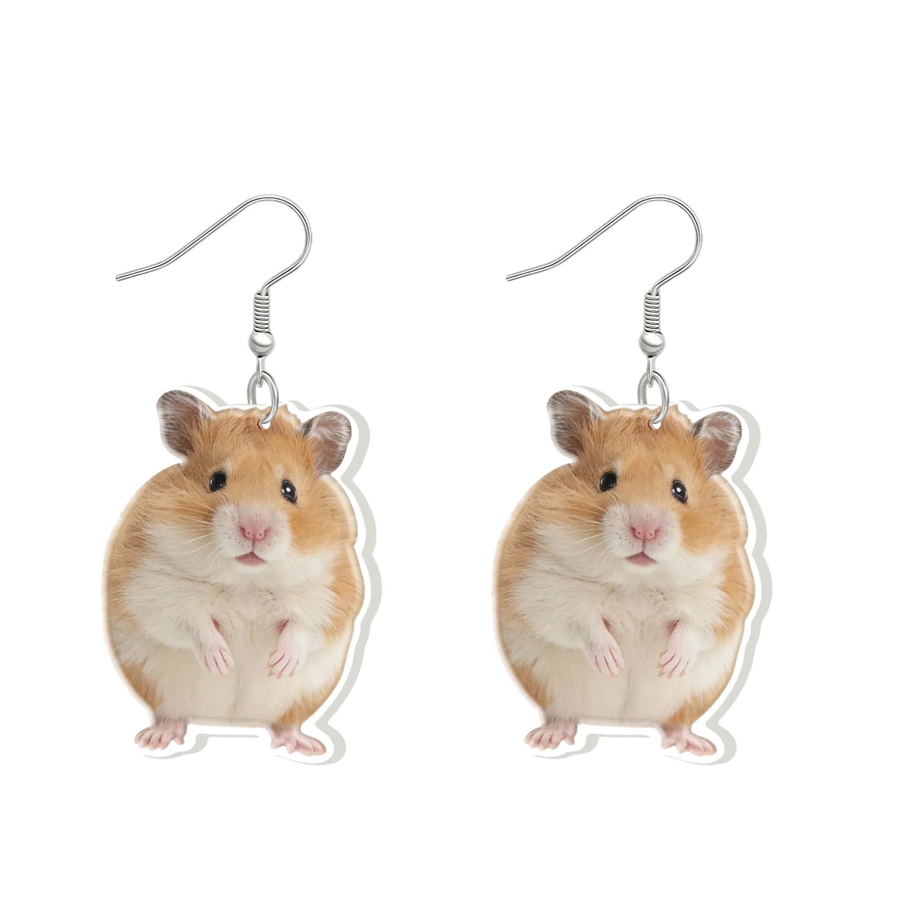 Custom Hamster Pet Face Photo Earrings