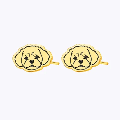 Custom Engraved Cat Dog Face Photo Studs