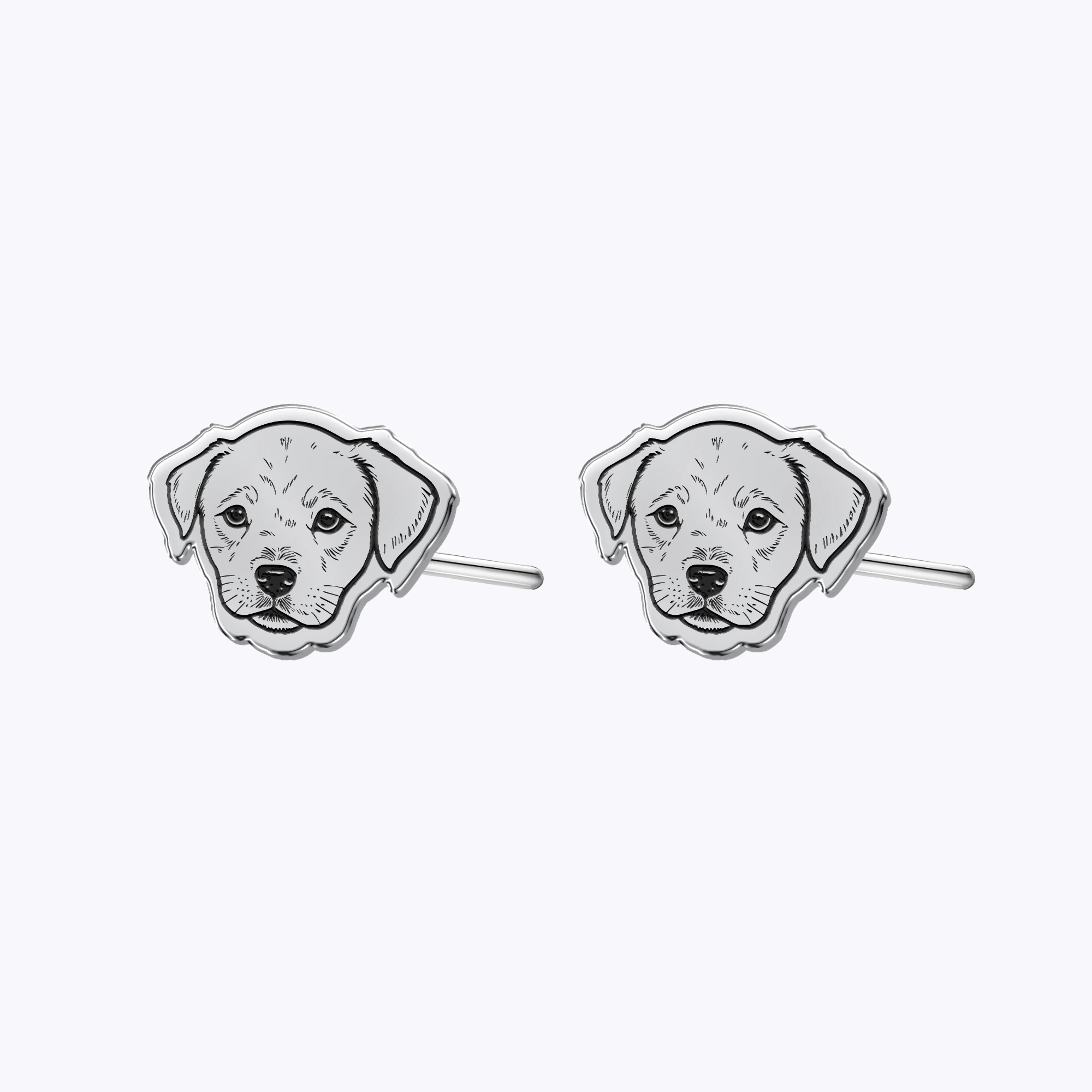 Custom Engraved Cat Dog Face Photo Studs