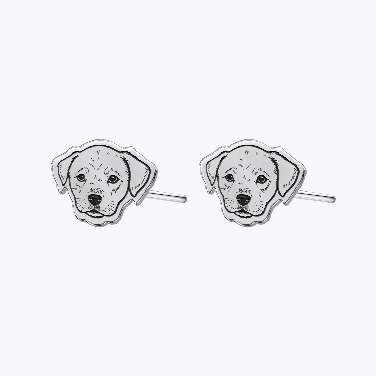 Custom Engraved Cat Dog Face Photo Studs