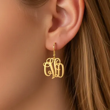Personalized 1-3 Initials Vintage Earrings