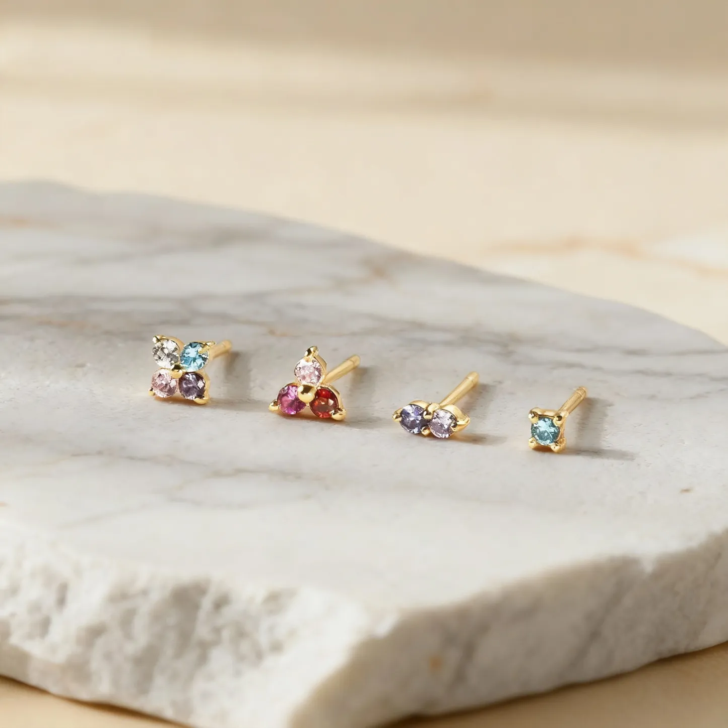 Custom 1-4 Round Birthstone Studs