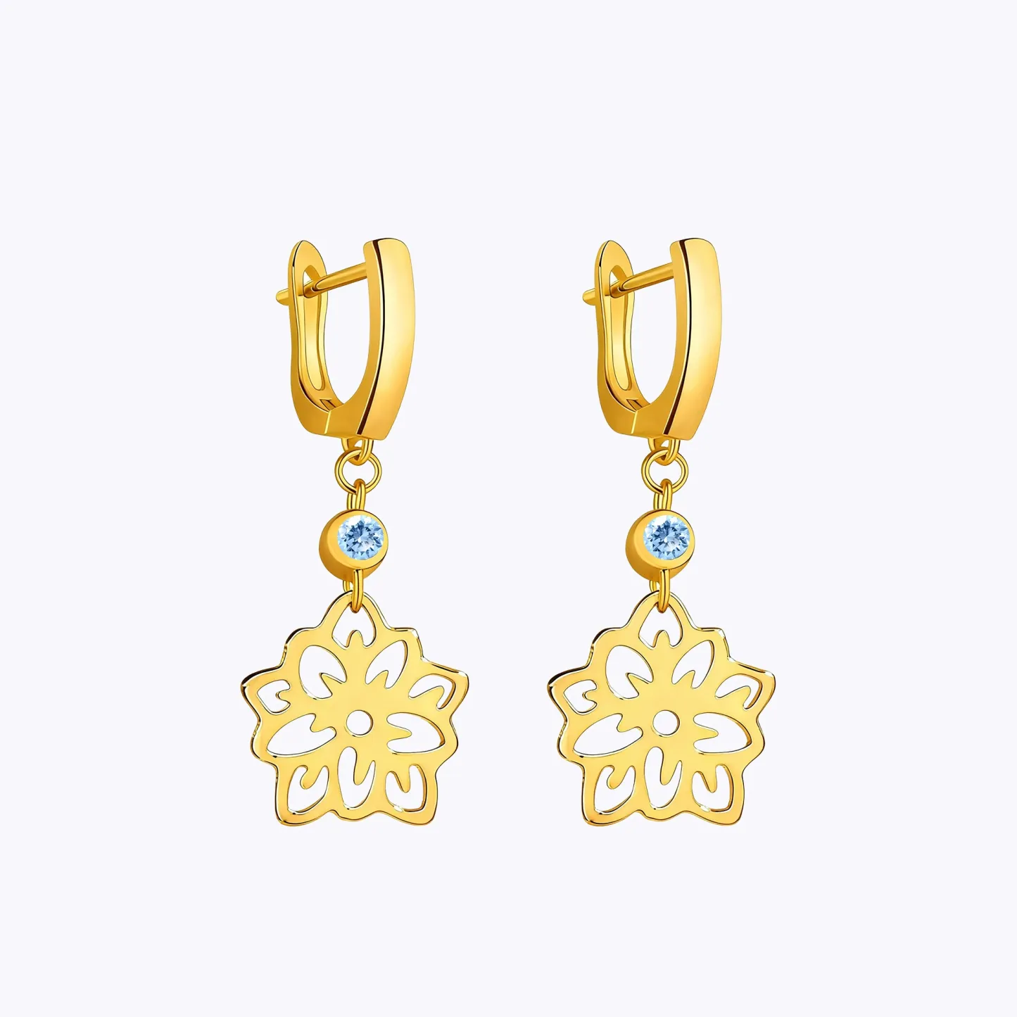 Personalized 1-3 Birth Flower & Birthstone  Dangle Earrings