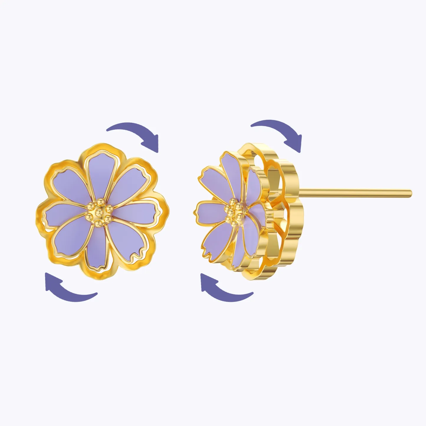 Whirling Blooms Collection Custom Spinning Birth Flower Studs