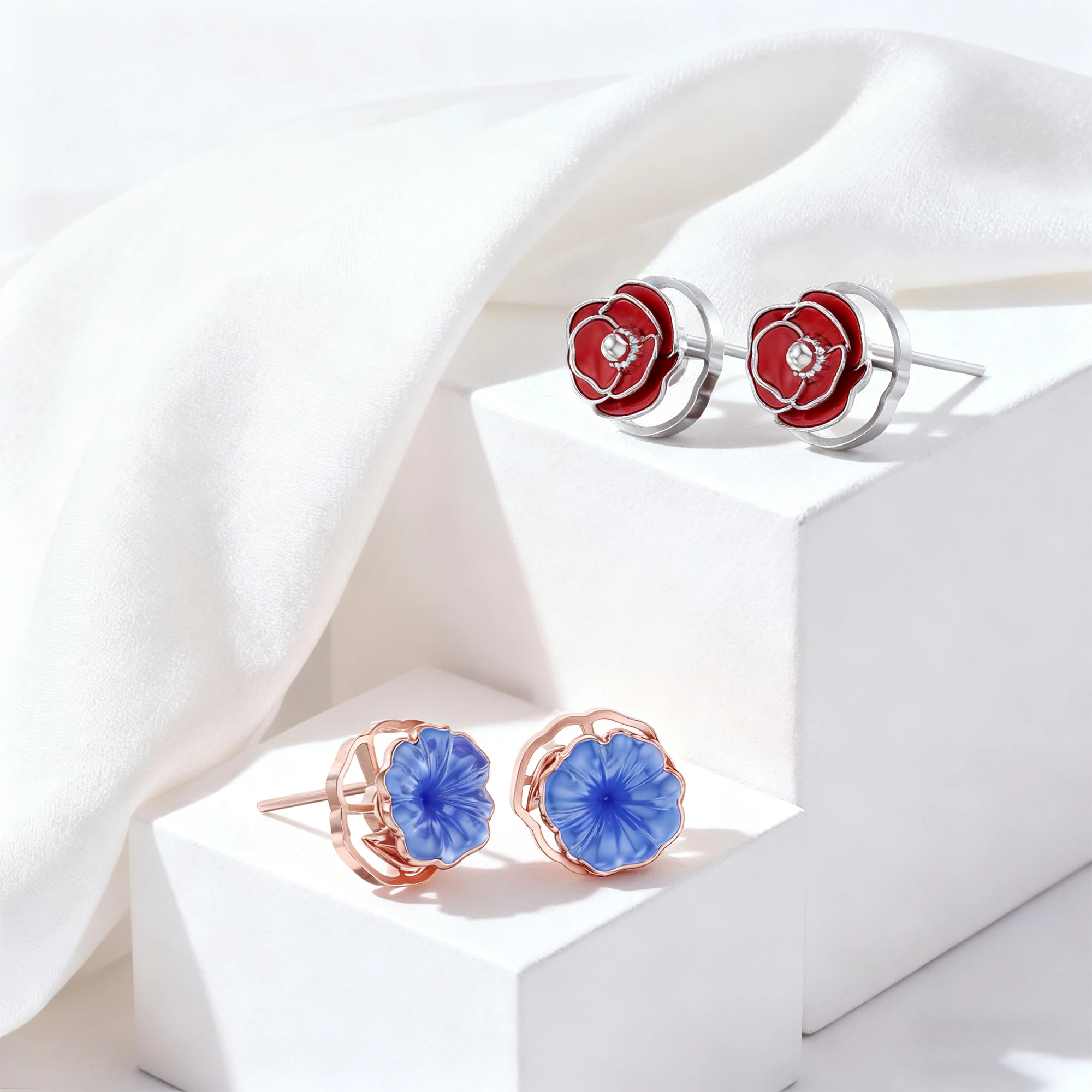 Whirling Blooms Collection Custom Spinning Birth Flower Studs