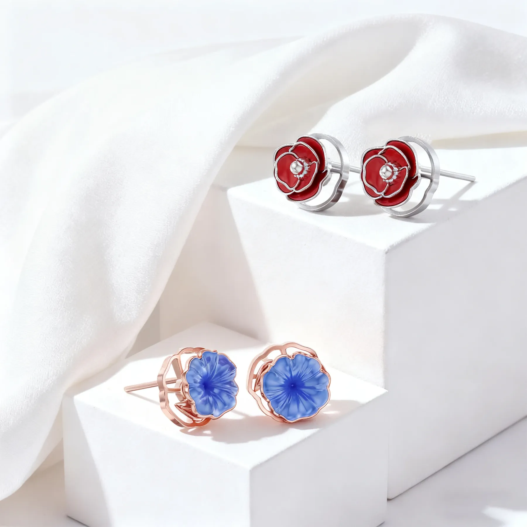 Whirling Blooms Collection Custom Spinning Birth Flower Studs