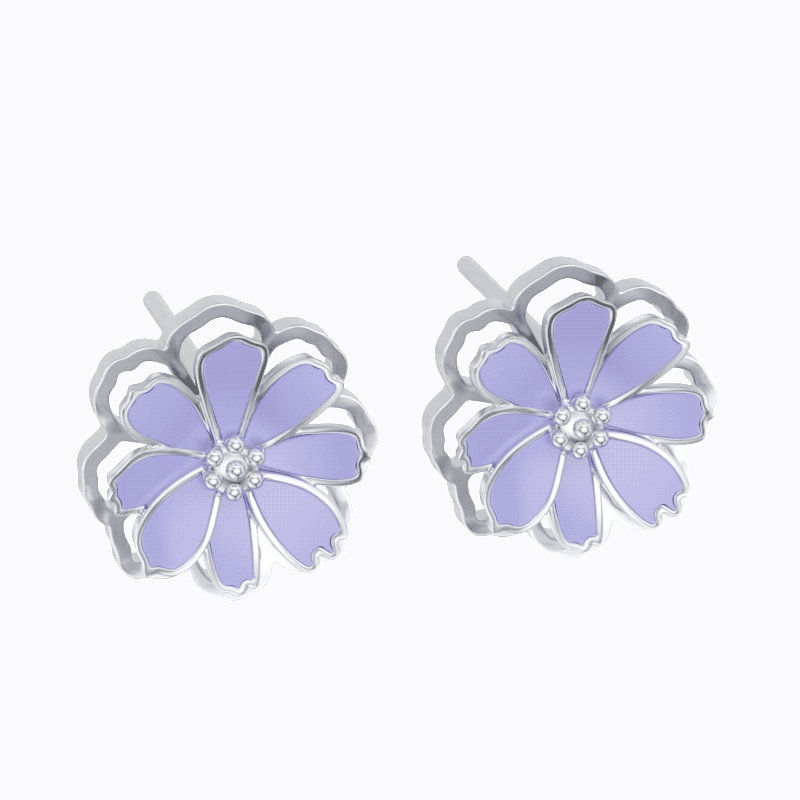 Whirling Blooms Collection Custom Spinning Birth Flower Studs