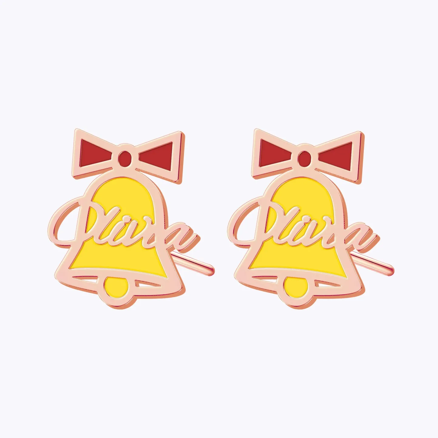 Personalized Name Christmas Bell Studs