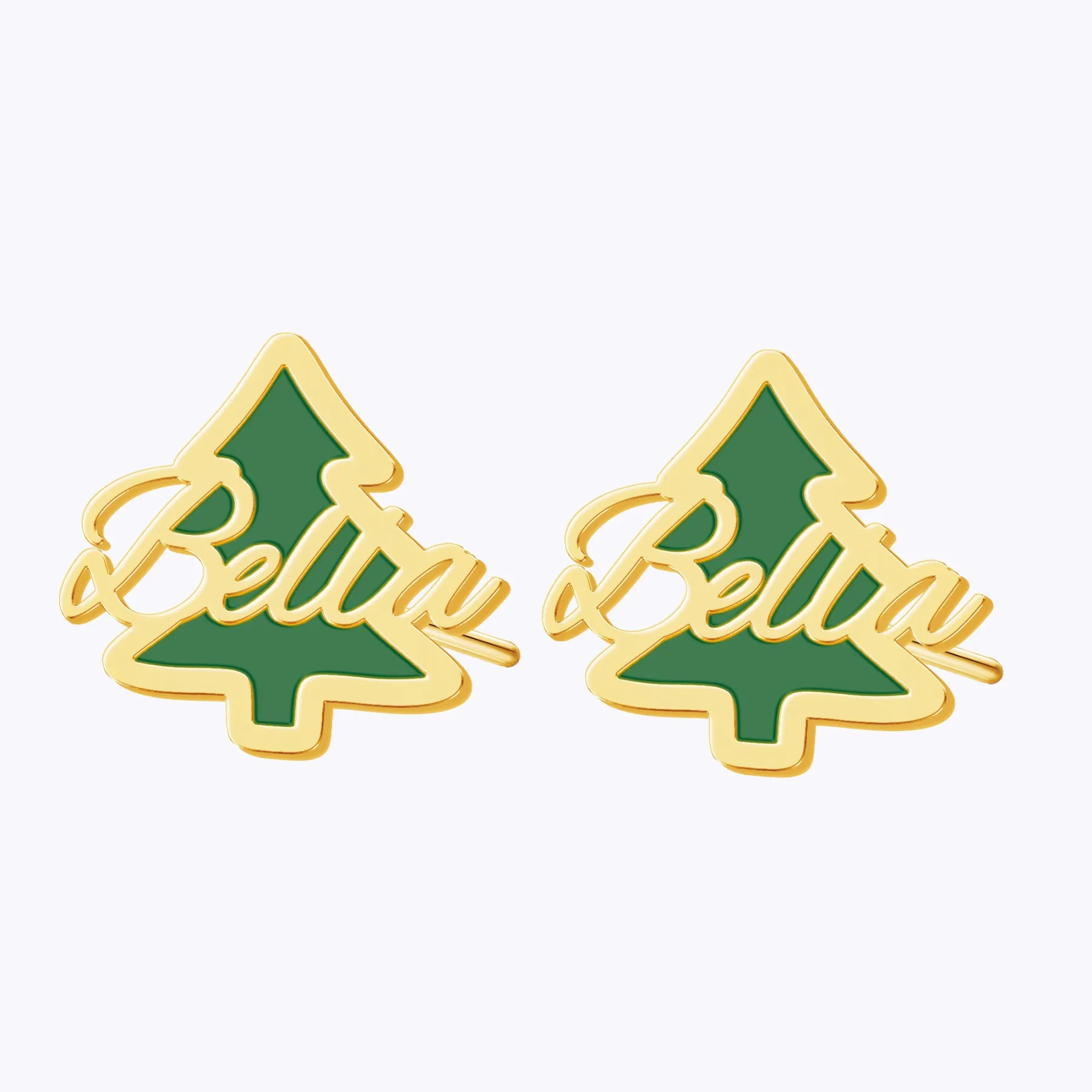 Personalized Name Christmas Tree Studs