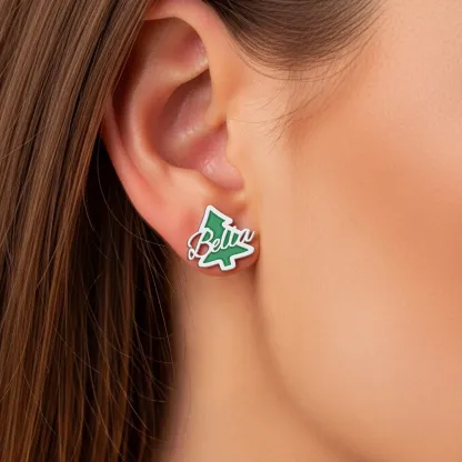 Personalized Name Christmas Tree Studs