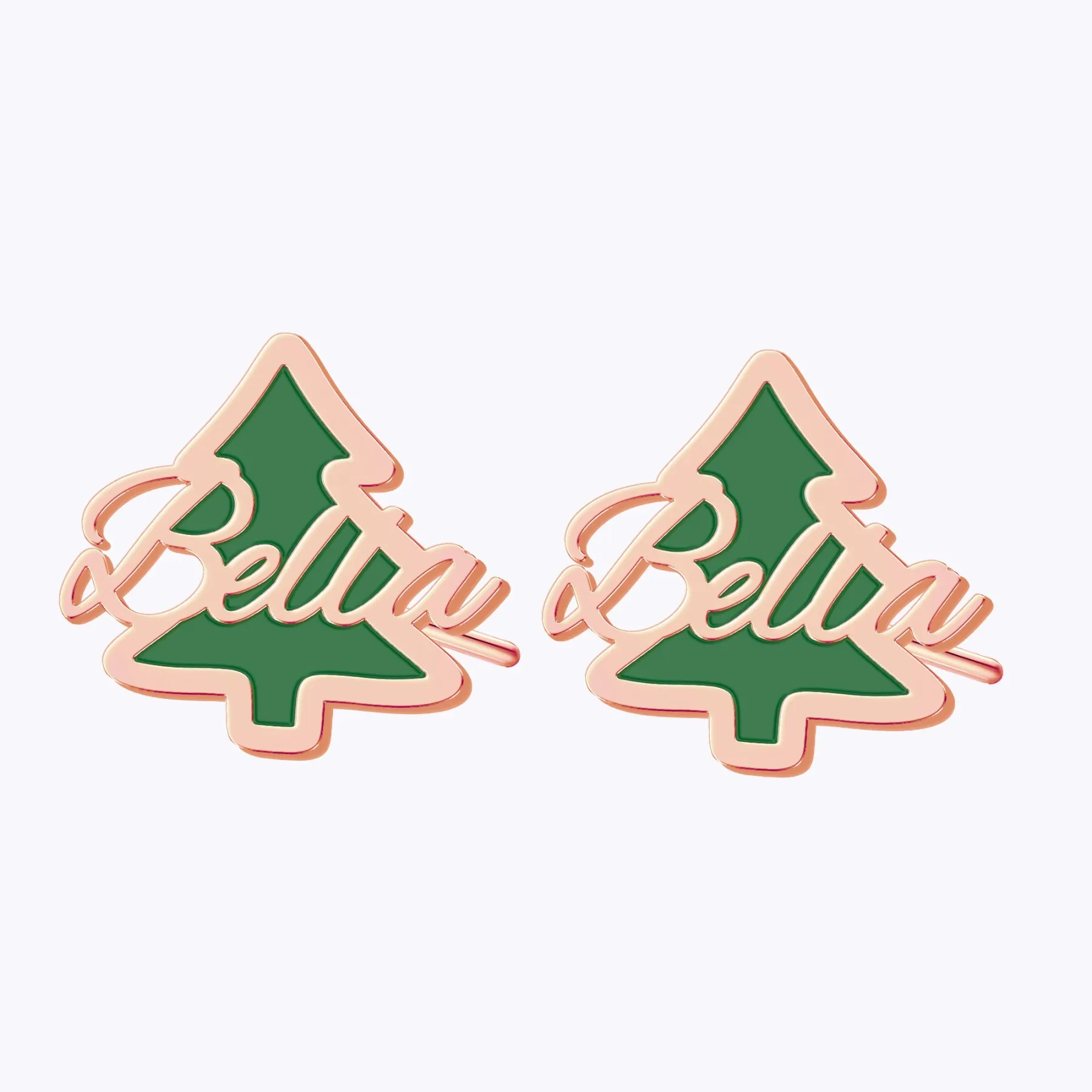 Personalized Name Christmas Tree Studs