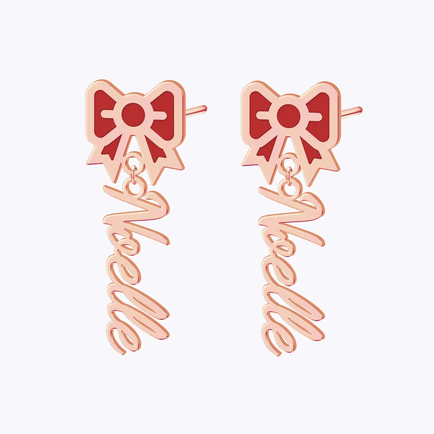 Personalized Name Bow Earrings