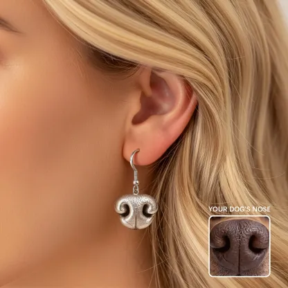 Custom Dog Cat Nose Print Earrings