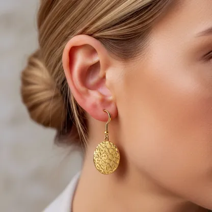 Custom Dog Cat Nose Print Oval Shape Pendant Earrings with Name