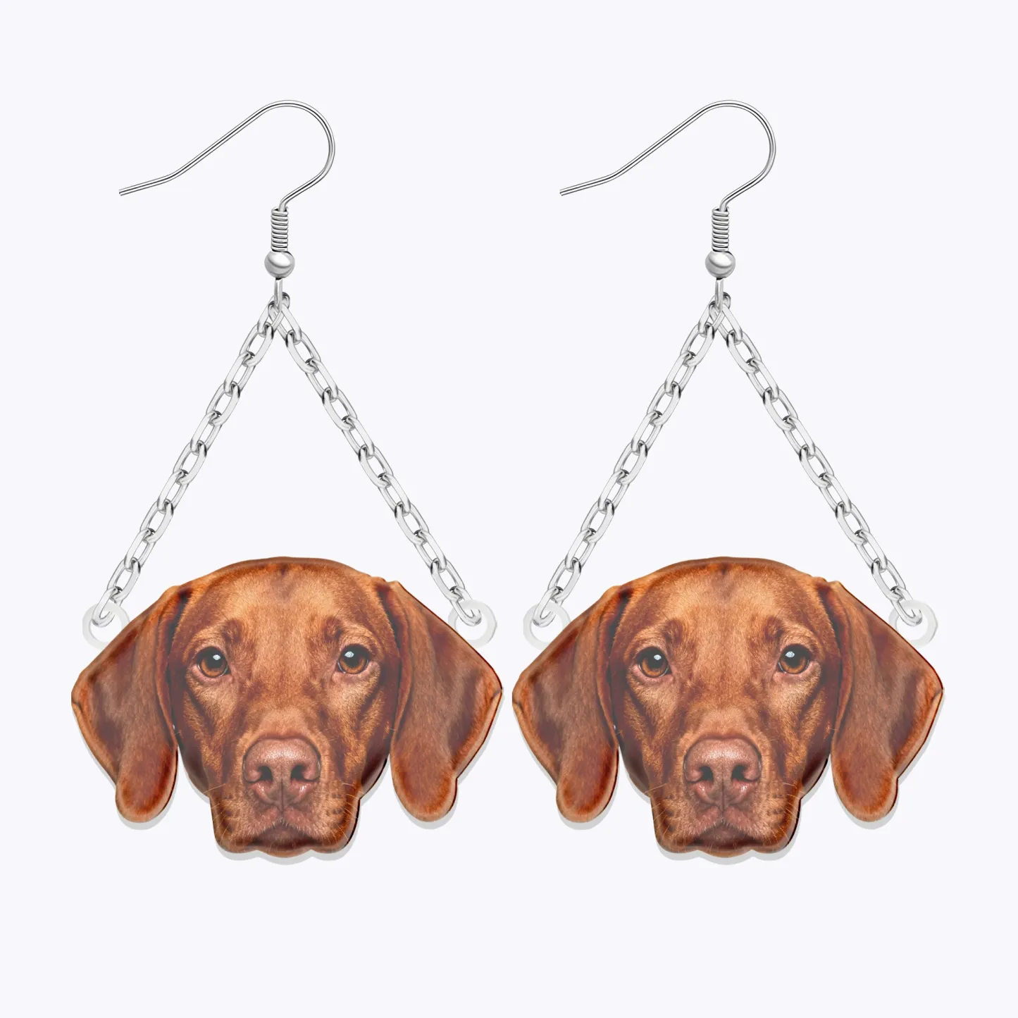 Custom Cat Dog Face Photo Earrings