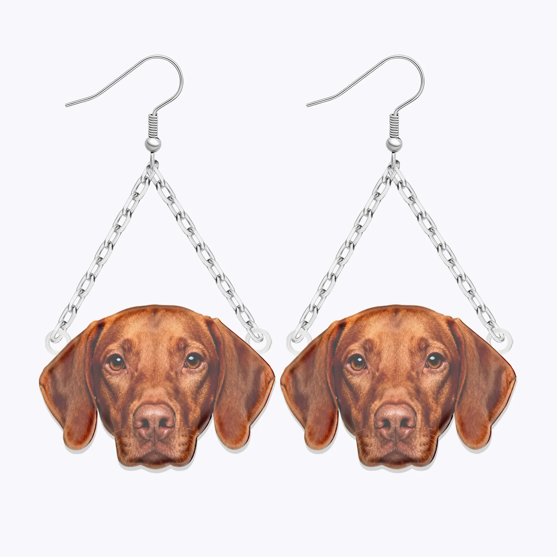 Custom Cat Dog Face Photo Earrings