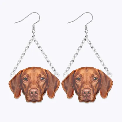 Custom Cat Dog Face Photo Earrings
