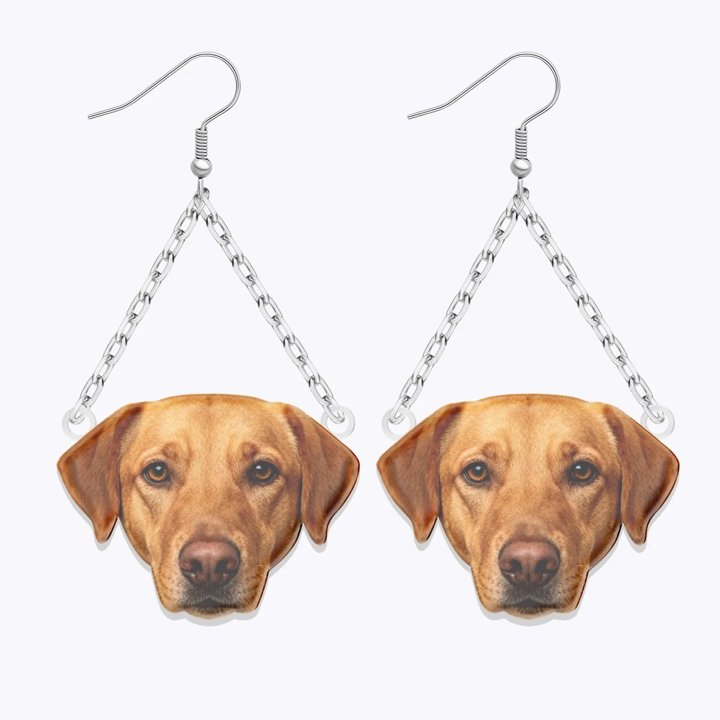 Custom Cat Dog Face Photo Earrings