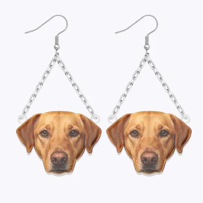 Custom Cat Dog Face Photo Earrings