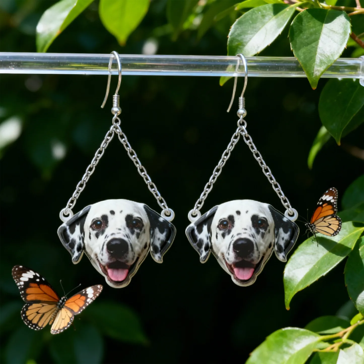 Custom Cat Dog Face Photo Earrings
